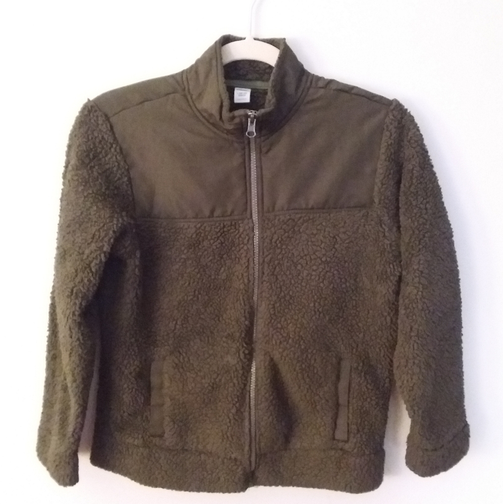 4/$20 Boy's Olive Green Old Navy Sherpa Fleece Zippered Top
